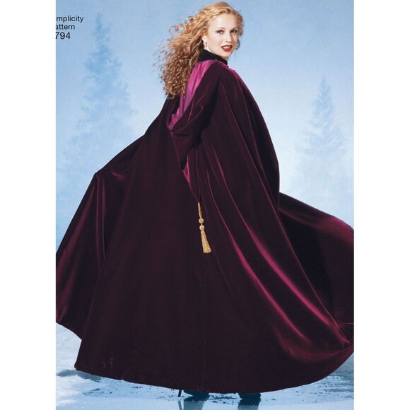 Simplicity 5794 Sewing Pattern Medieval Fantasy Cape Cloak Womens Sizes XS-XL - Picture 5 of 9